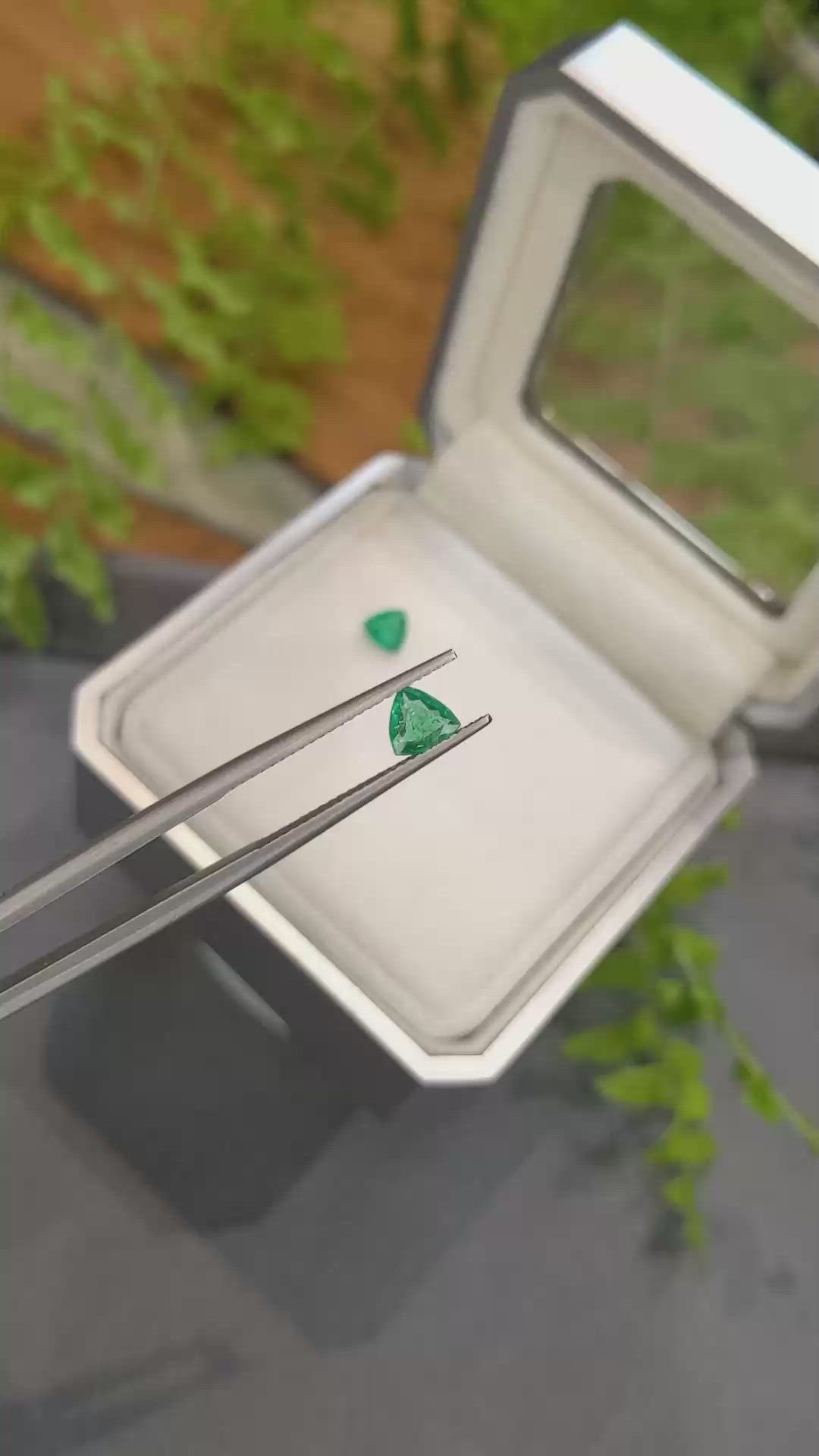 0.83 Ct.Tw.Total Carat Weight Emerald Pair from Zambia Size Video