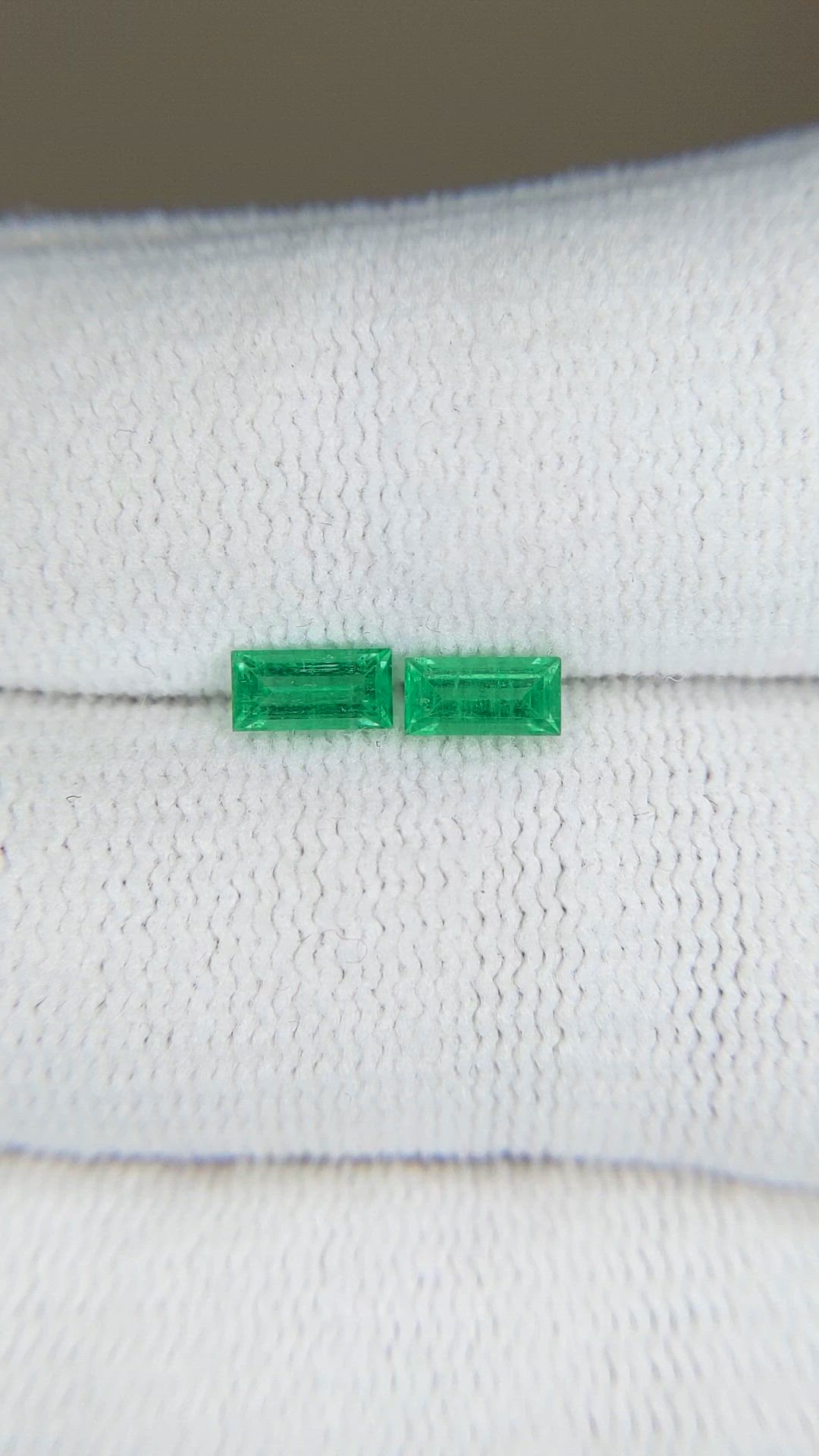 0.55 Ct.Tw.Total Carat Weight Emerald Pair from Afghanistan Size Video