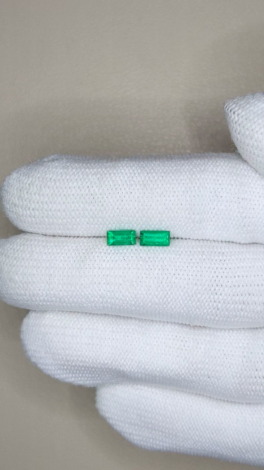 0.57 Ct.Tw.Total Carat Weight Emerald Pair from Afghanistan Size Video