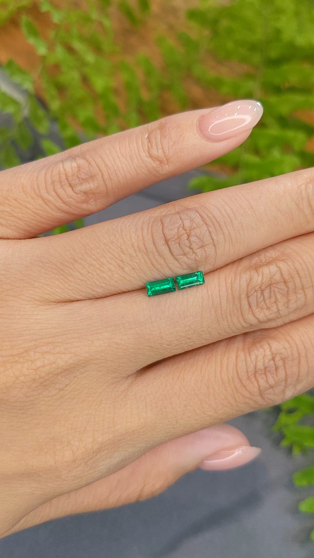 0.57 Ct.Tw.Total Carat Weight Emerald Pair from Afghanistan Size Video