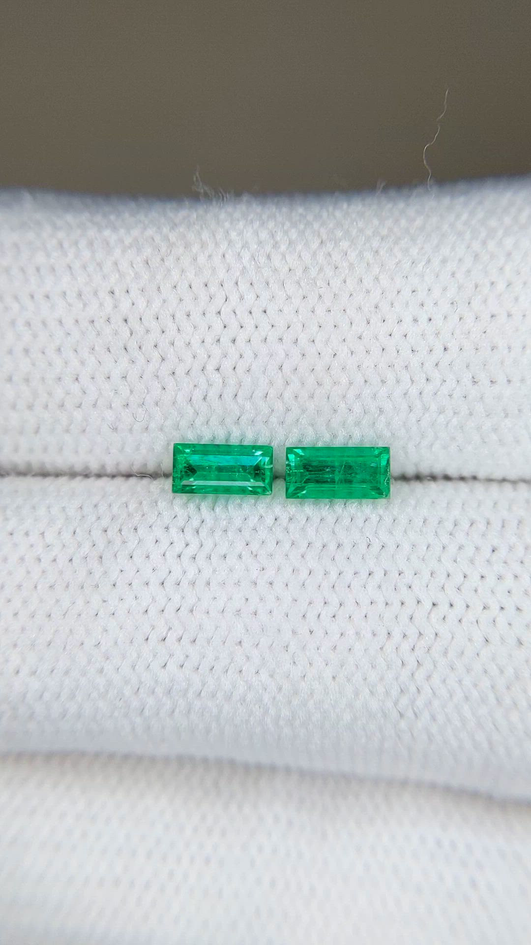 0.57 Ct.Tw.Total Carat Weight Emerald Pair from Afghanistan Size Video