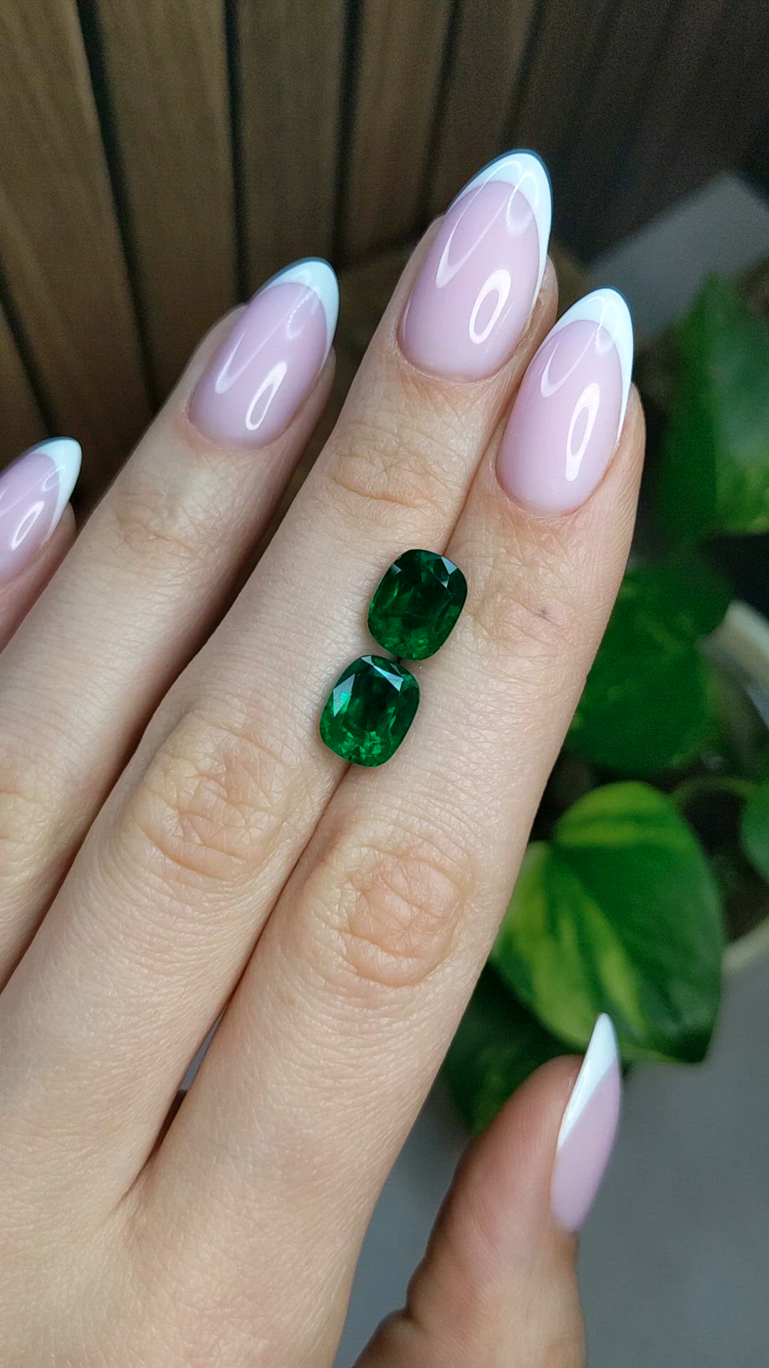 5.39&nbsp;Ct.Tw.Total Carat Weight Emerald Pair from Zambia Size Video