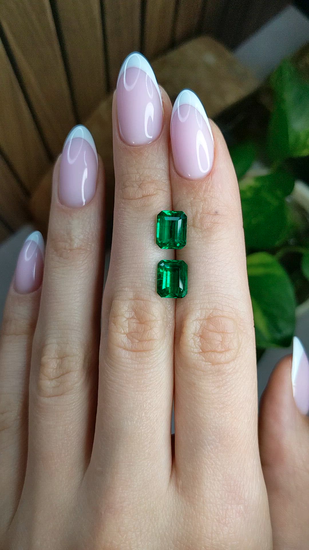 4.39 Ct.Tw.Total Carat Weight Emerald Pair from Afghanistan Size Video