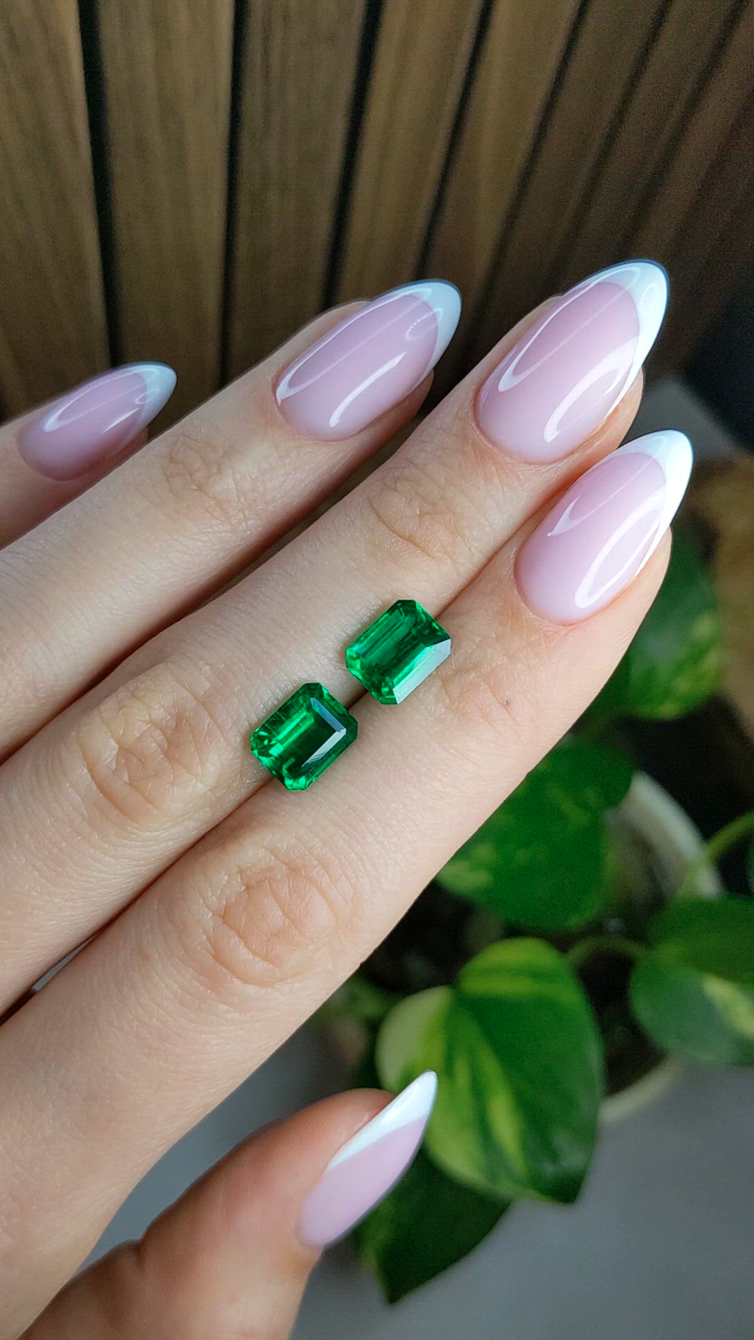 4.39 Ct.Tw.Total Carat Weight Emerald Pair from Afghanistan Size Video