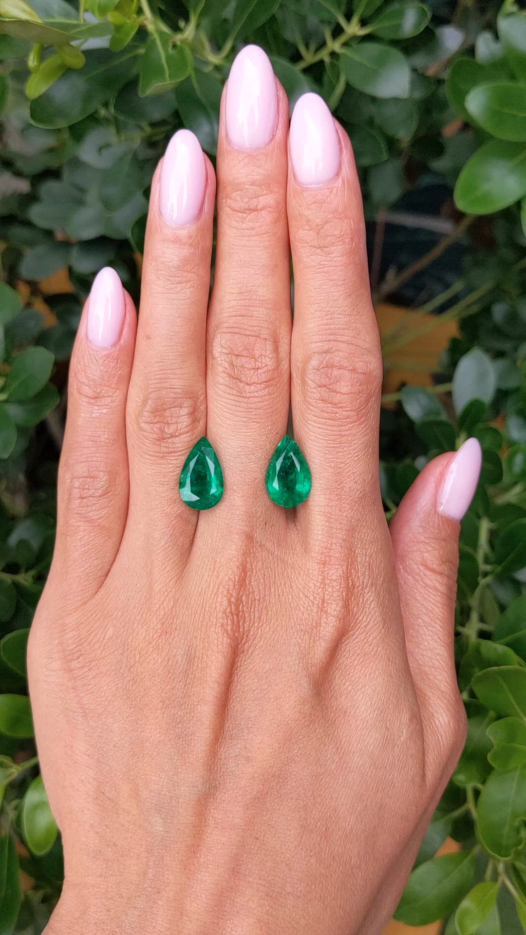 6.42&nbsp;Ct.Tw.Total Carat Weight Emerald Pair from Zambia Size Video