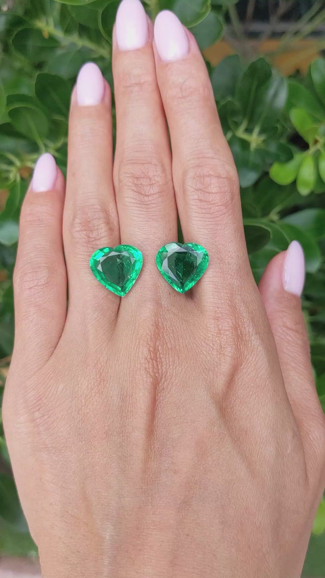13.43 Ct.Tw.Total Carat Weight Emerald Pair from Zambia Size Video