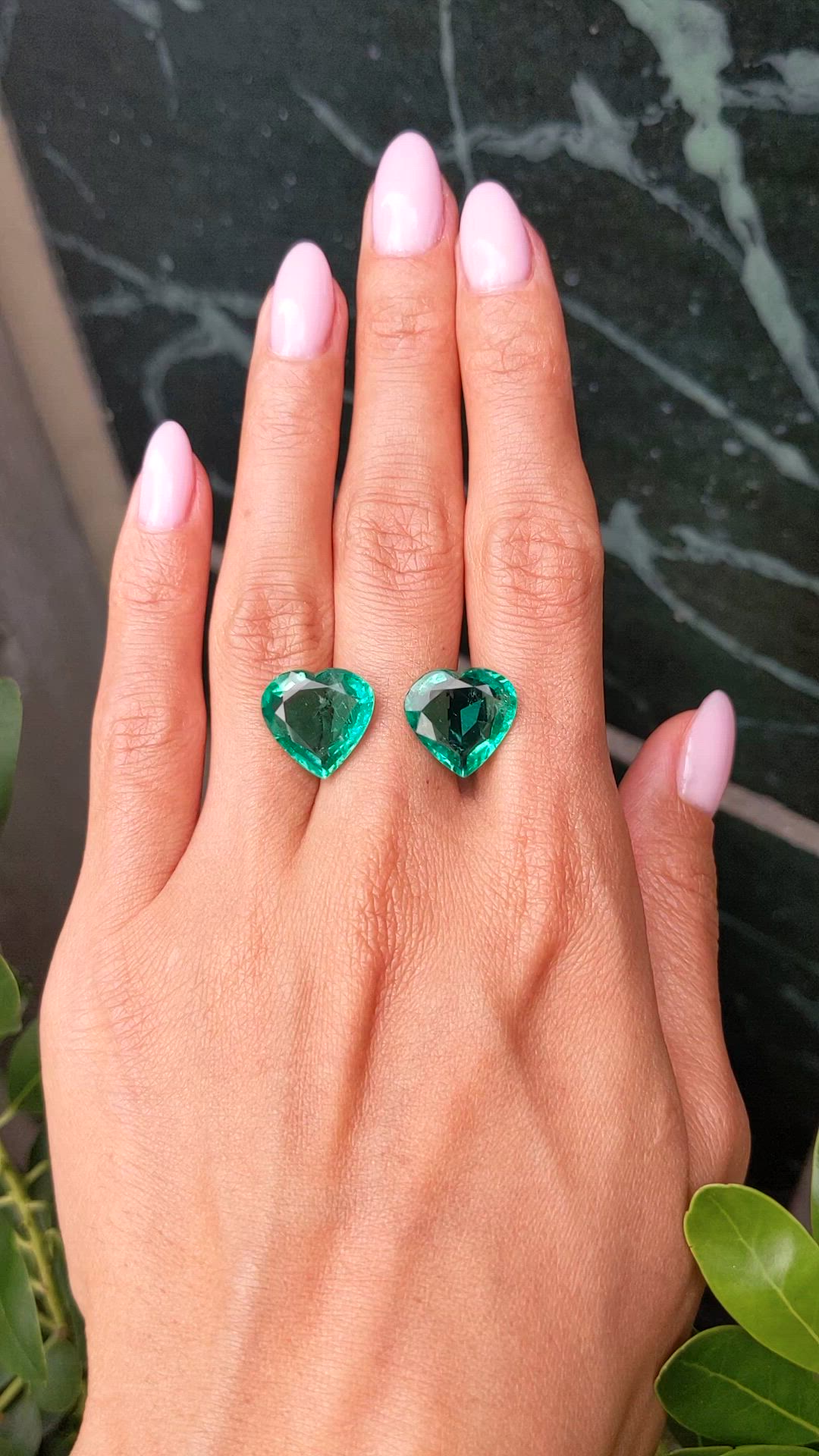 13.43 Ct.Tw.Total Carat Weight Emerald Pair from Zambia Size Video