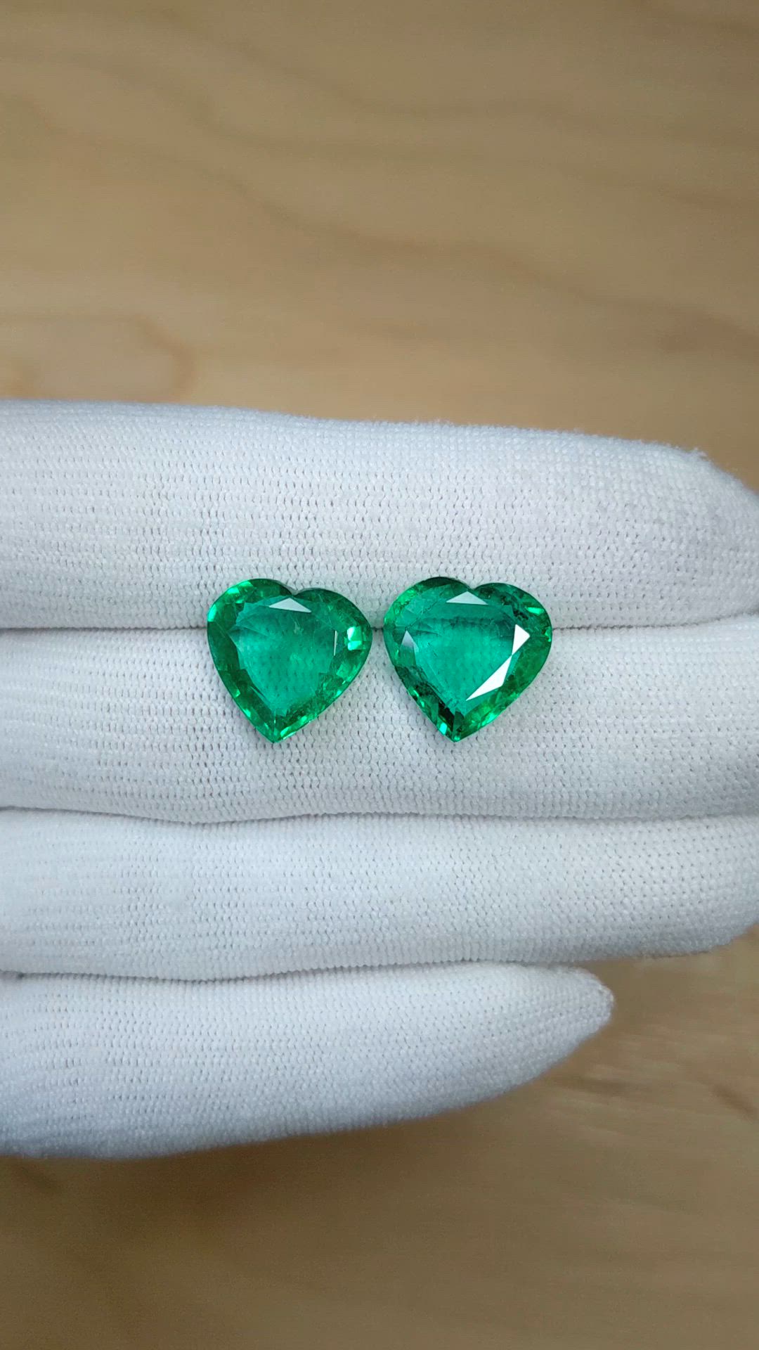 13.43 Ct.Tw.Total Carat Weight Emerald Pair from Zambia Size Video