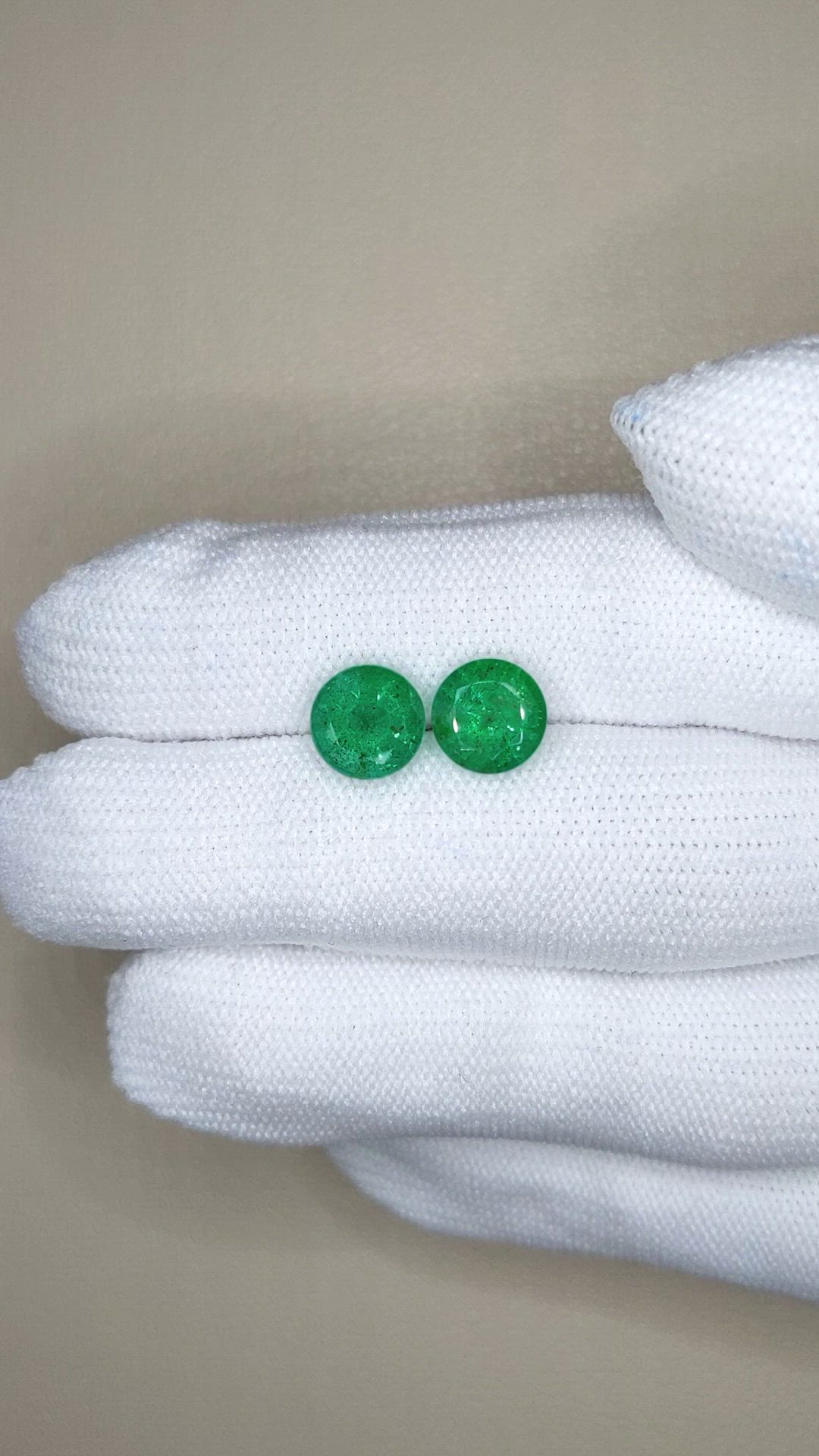 3.81 Ct.Tw.Total Carat Weight Emerald Pair from Zambia Size Video