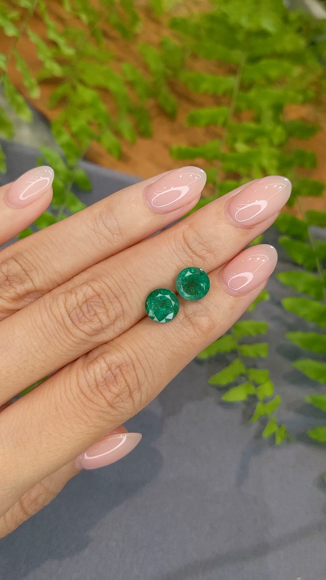 3.81 Ct.Tw.Total Carat Weight Emerald Pair from Zambia Size Video