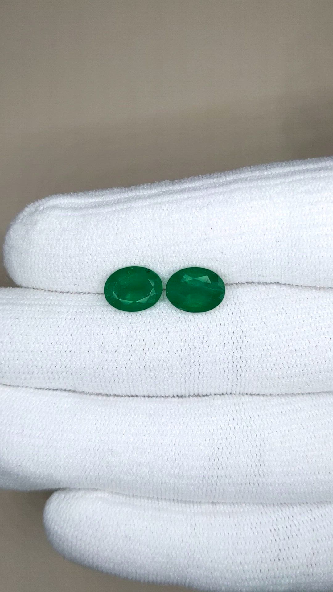 3.68 Ct.Tw.Total Carat Weight Emerald Pair from Zambia Size Video