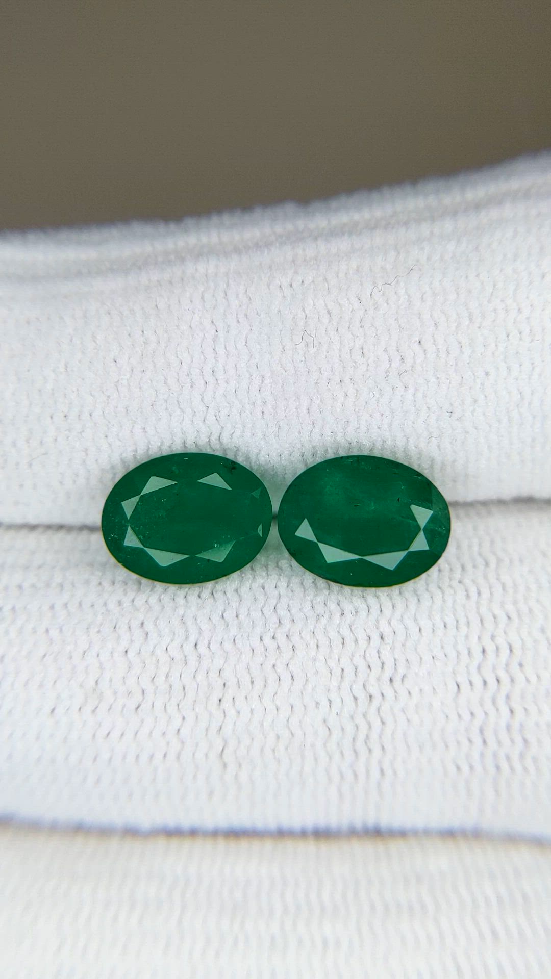 3.68 Ct.Tw.Total Carat Weight Emerald Pair from Zambia Size Video