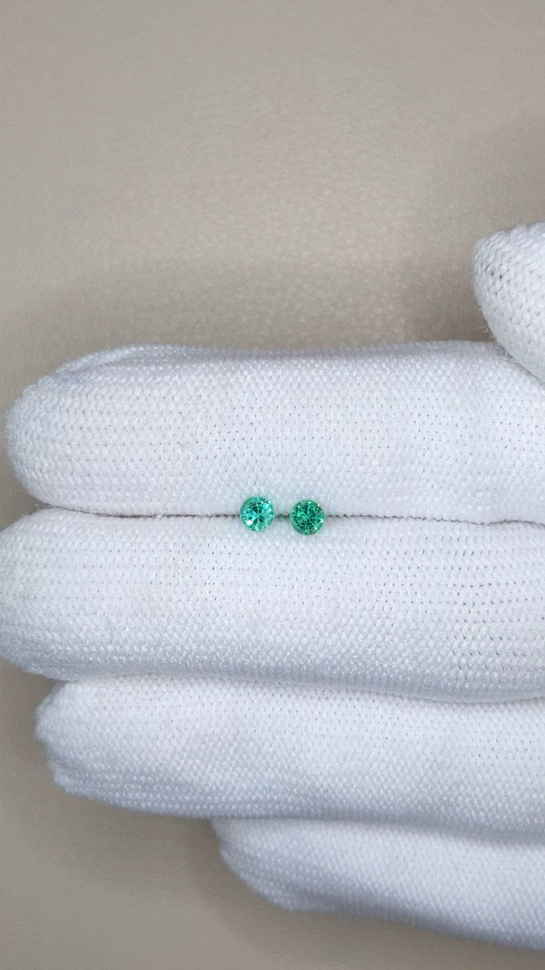 0.29 Ct.Tw.Total Carat Weight Emerald Pair from Zambia Size Video