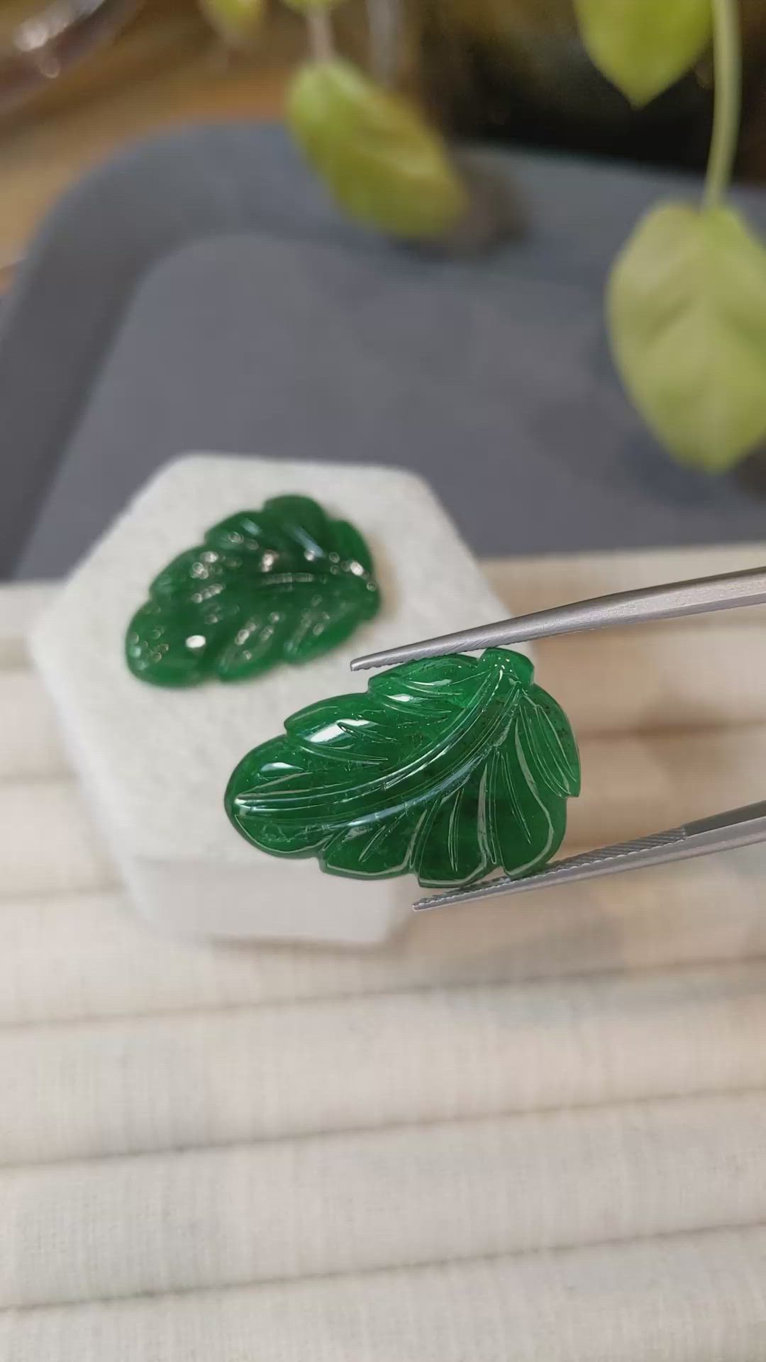 30.42 Ct.Tw.Total Carat Weight Emerald Pair from Zambia Size Video