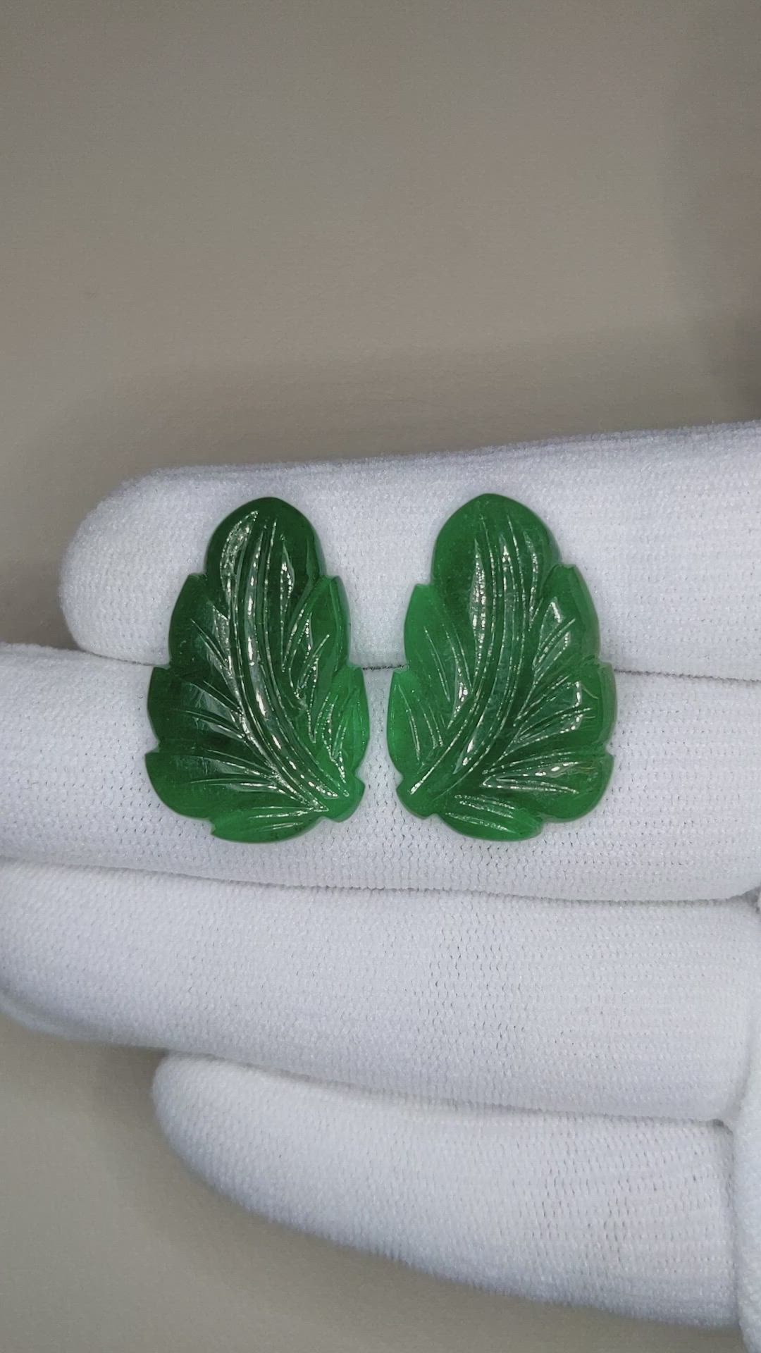 30.42 Ct.Tw.Total Carat Weight Emerald Pair from Zambia Size Video