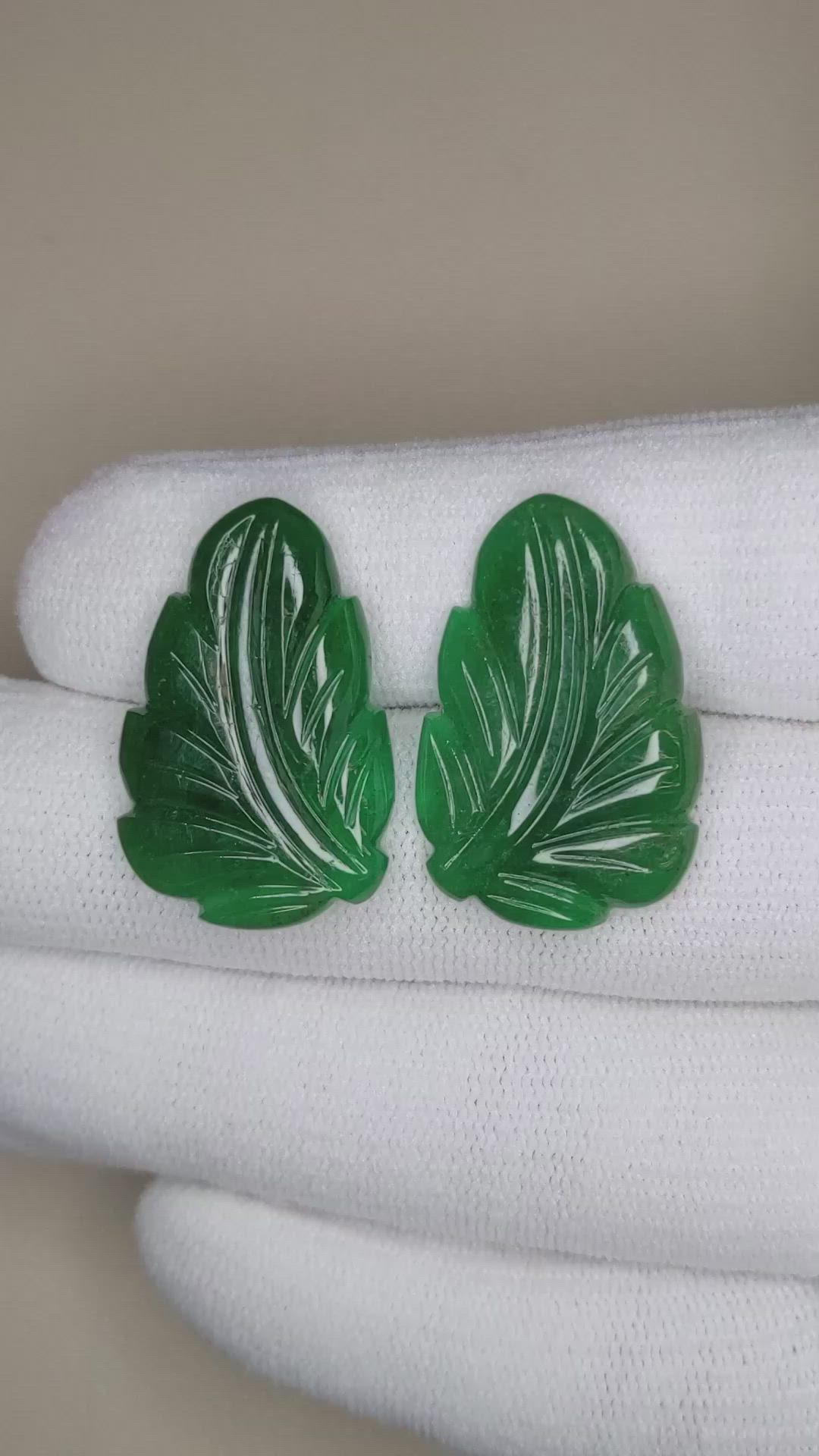 30.42 Ct.Tw.Total Carat Weight Emerald Pair from Zambia Size Video