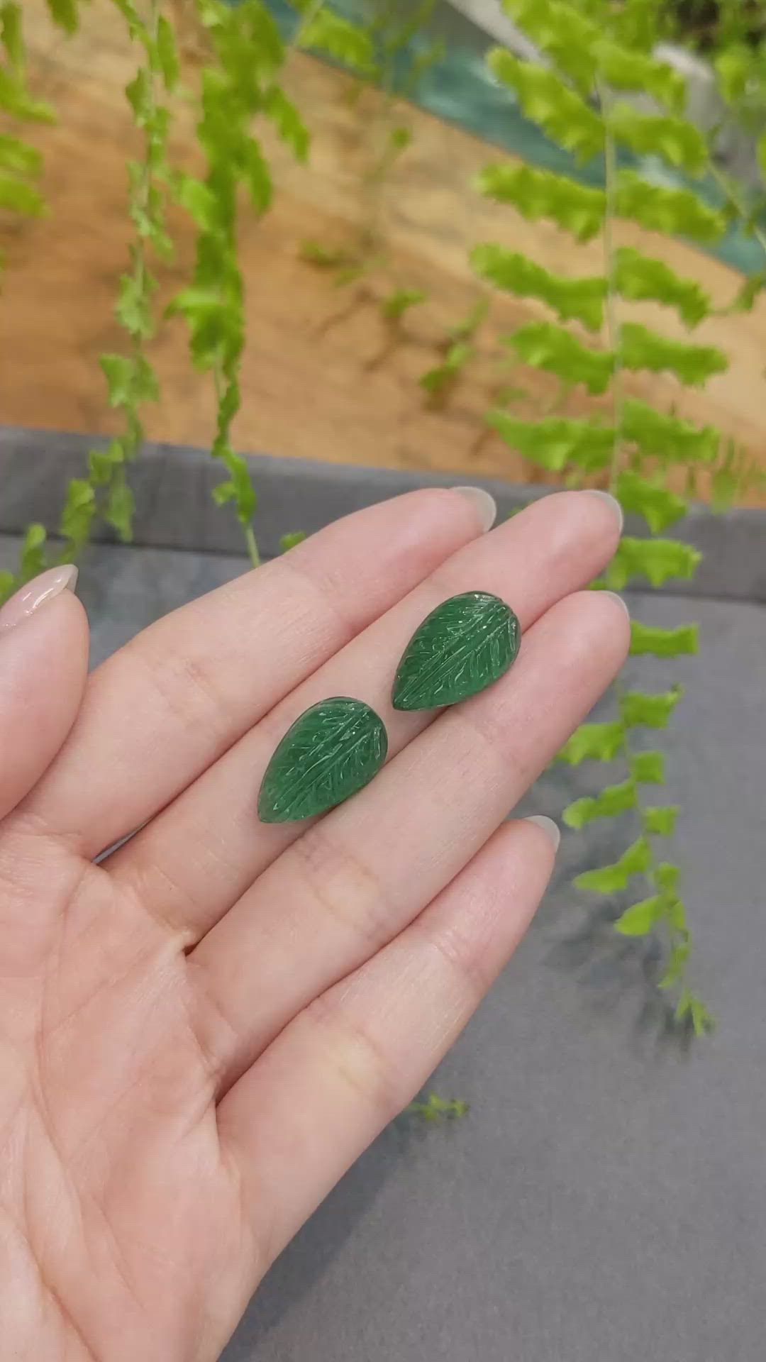 17.33&nbsp;Ct.Tw.Total Carat Weight Emerald Pair from Zambia Size Video