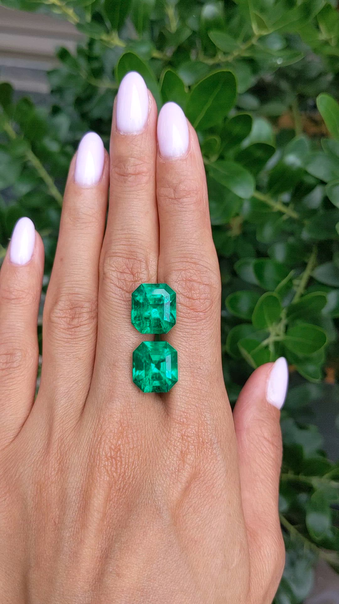 16.80&nbsp;Ct.Tw.Total Carat Weight Emerald Pair from Colombia Size Video