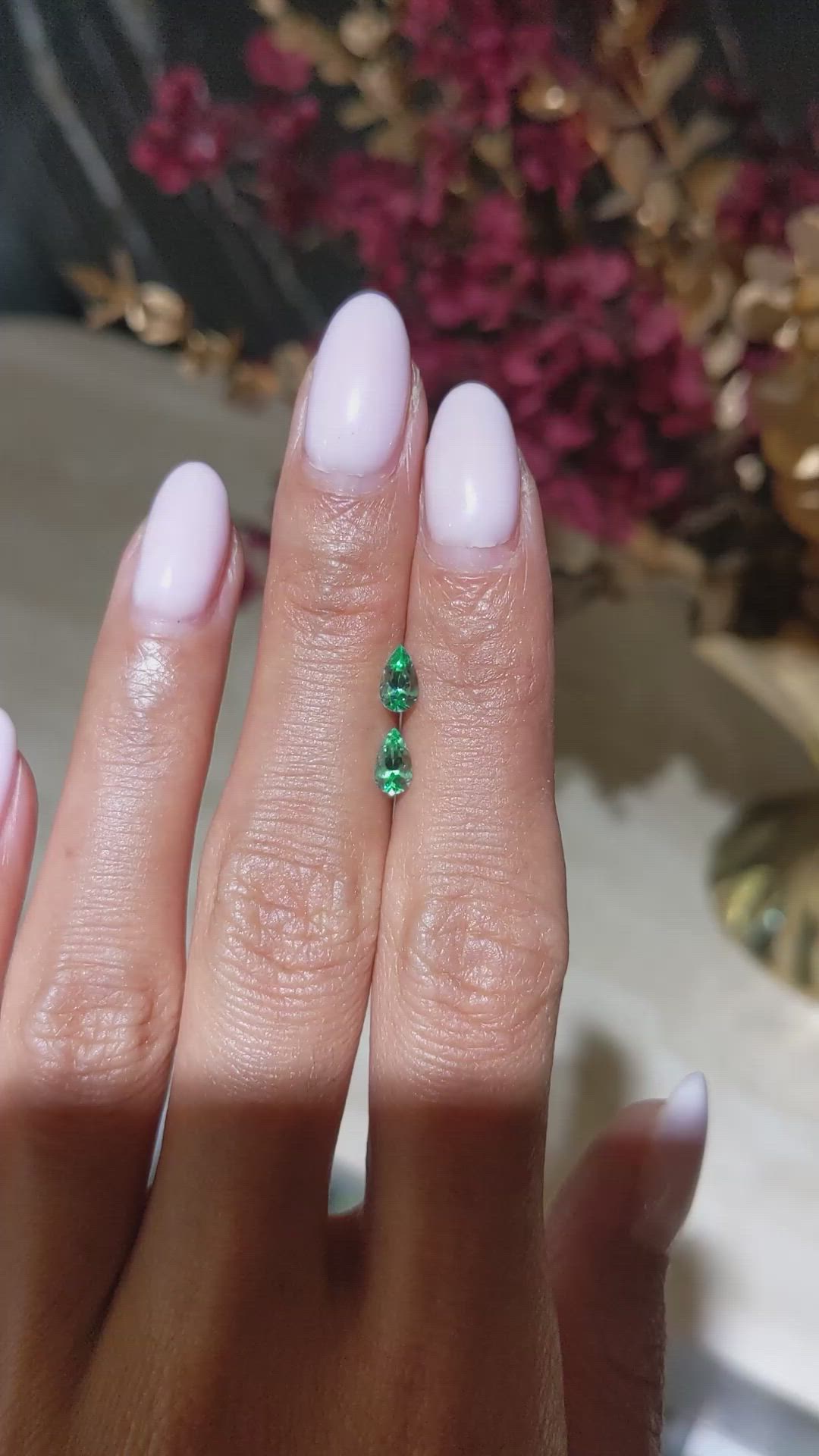 0.59&nbsp;Ct.Tw.Total Carat Weight Emerald Pair from Colombia Size Video