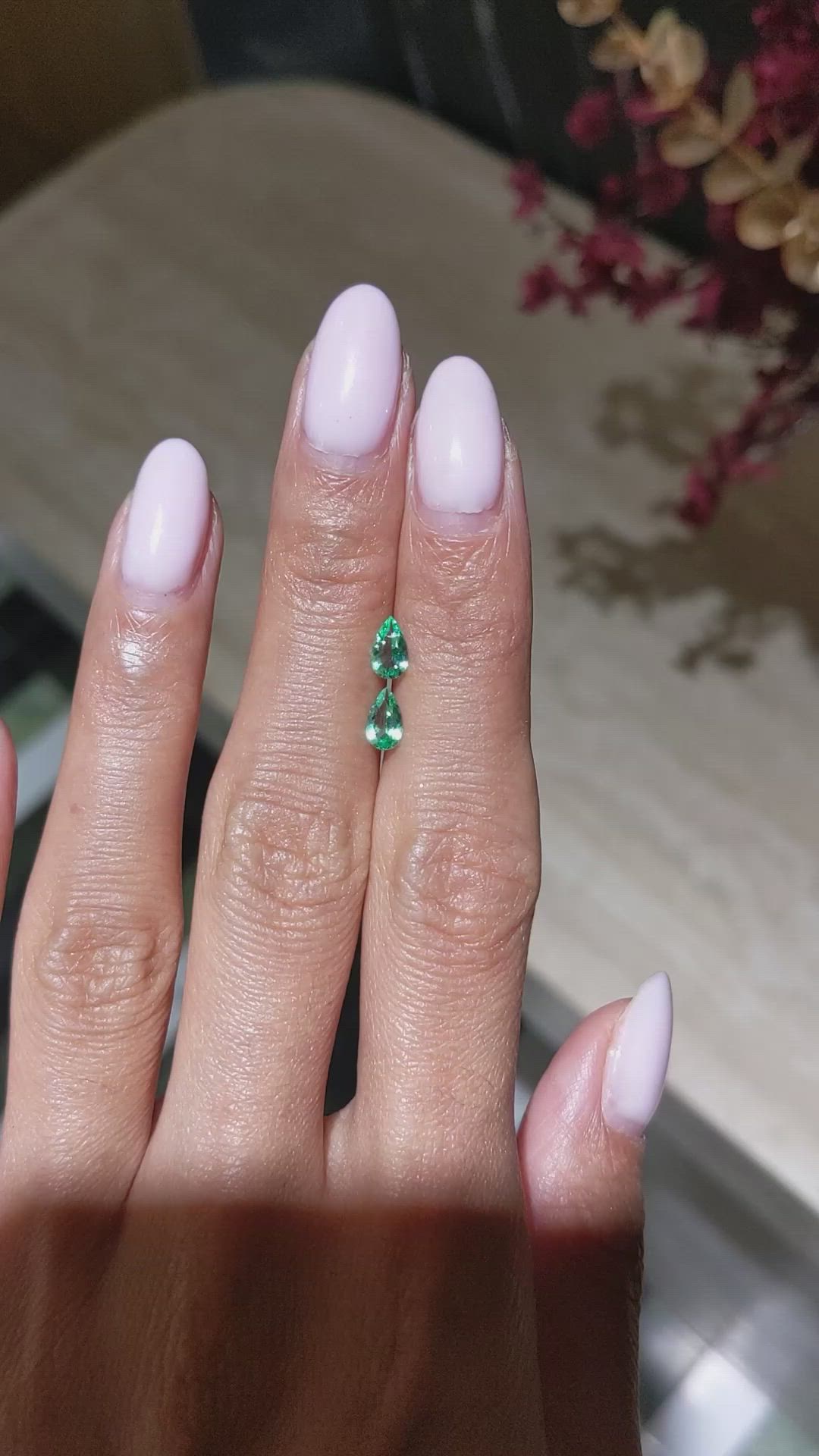 0.58&nbsp;Ct.Tw.Total Carat Weight Emerald Pair from Colombia Size Video