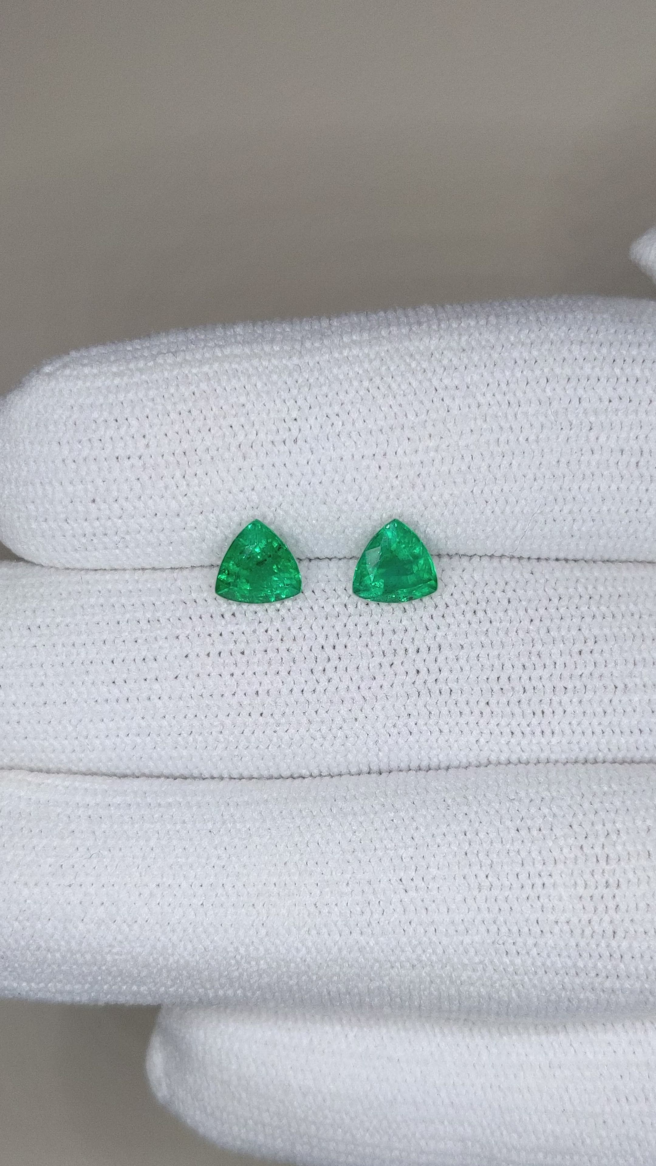 1.40 Ct.Tw.Total Carat Weight Emerald Pair from Brazil Size Video