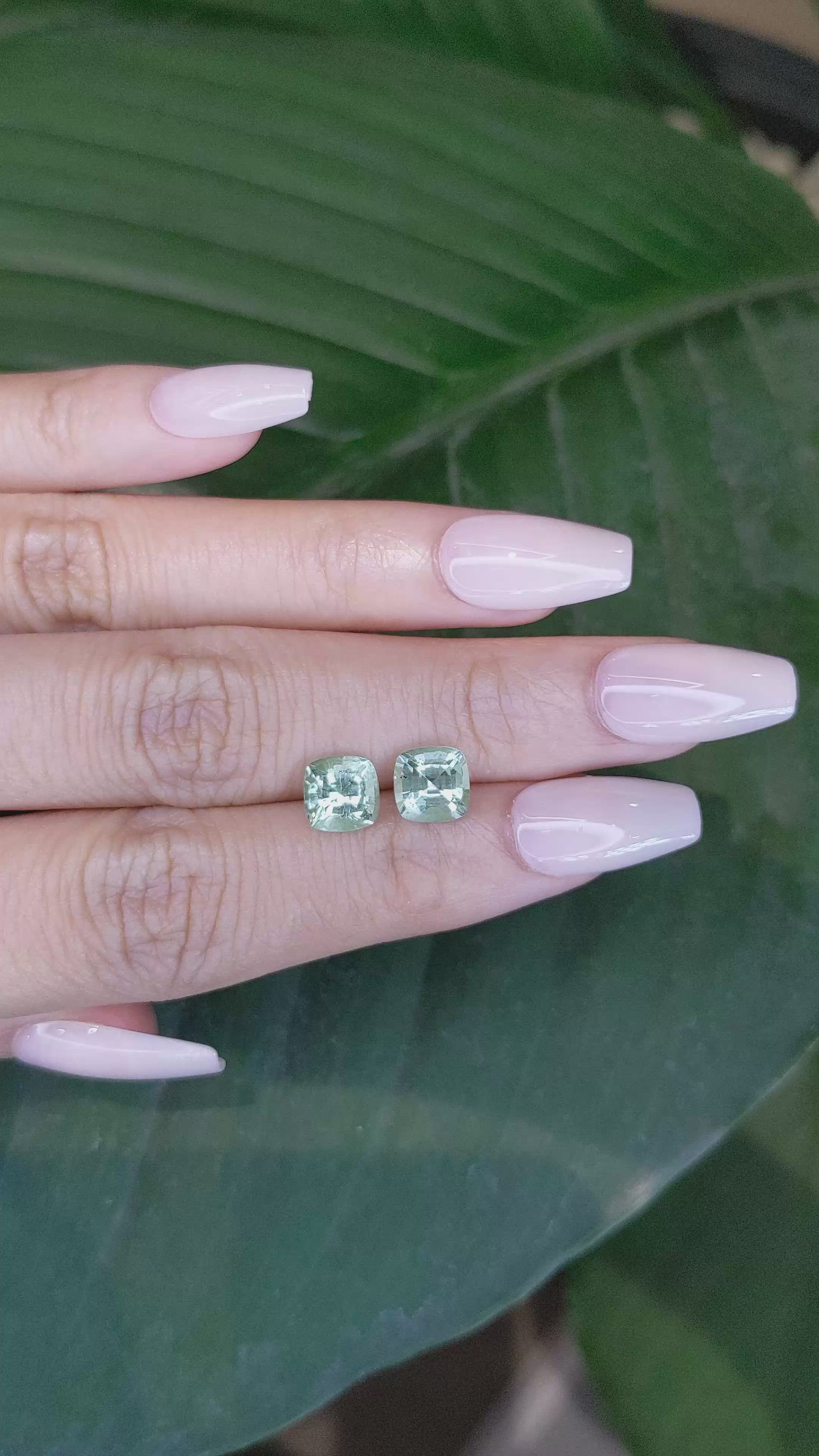 2.89 Ct.Tw.Total Carat Weight Emerald Pair from Brazil Size Video