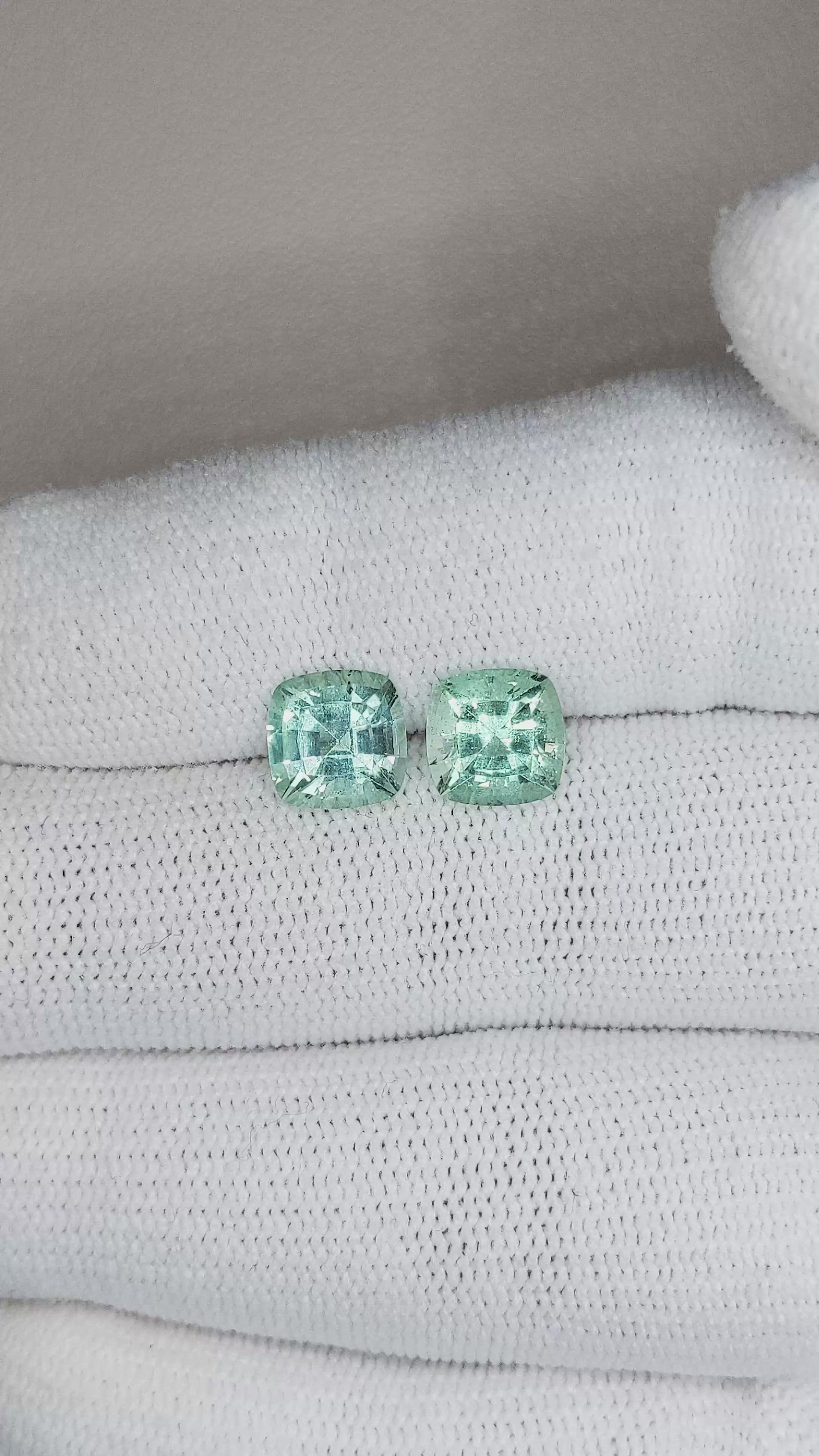 2.89 Ct.Tw.Total Carat Weight Emerald Pair from Brazil Size Video