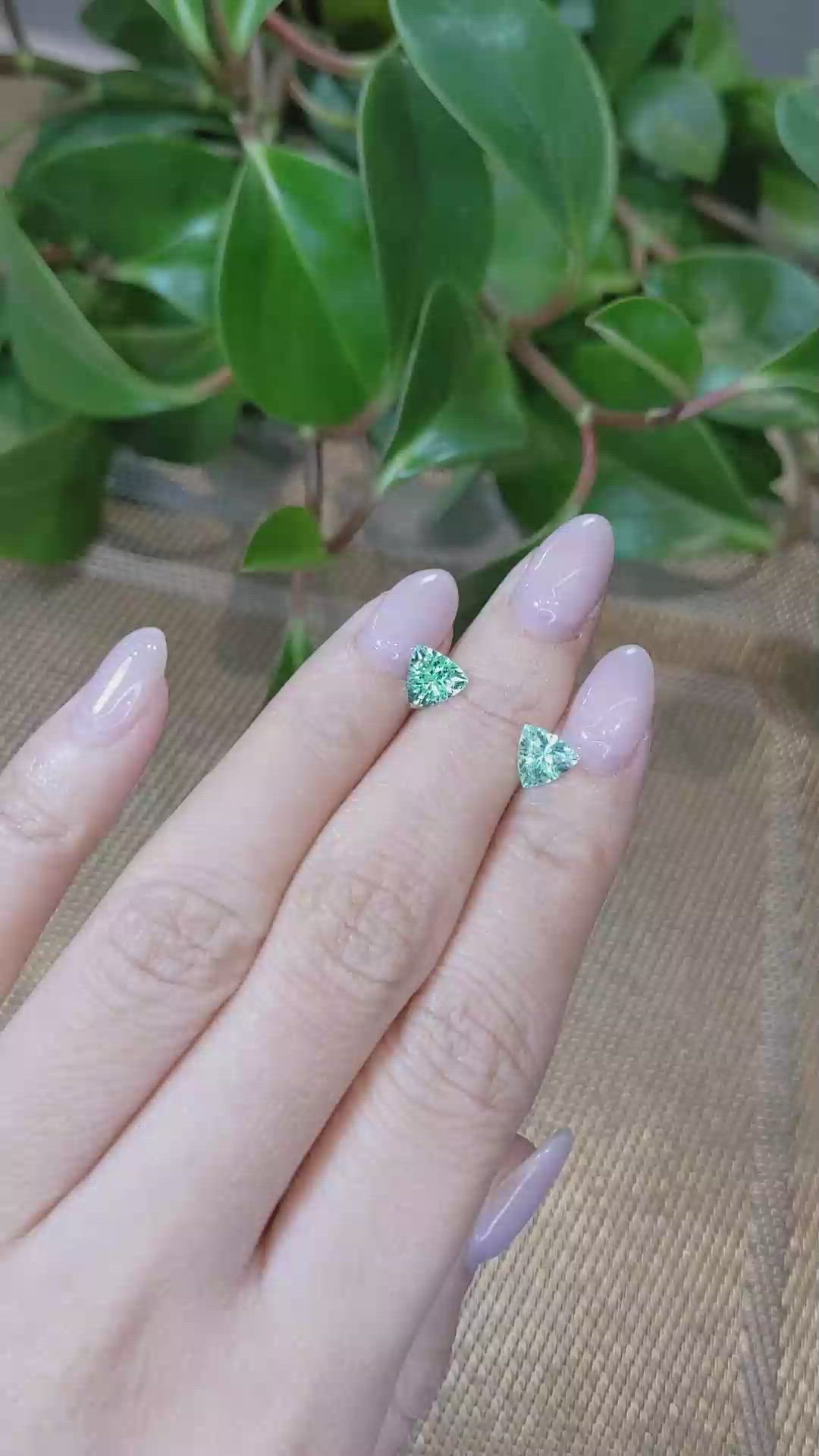 1.60&nbsp;Ct.Tw.Total Carat Weight Emerald Pair from Colombia Size Video