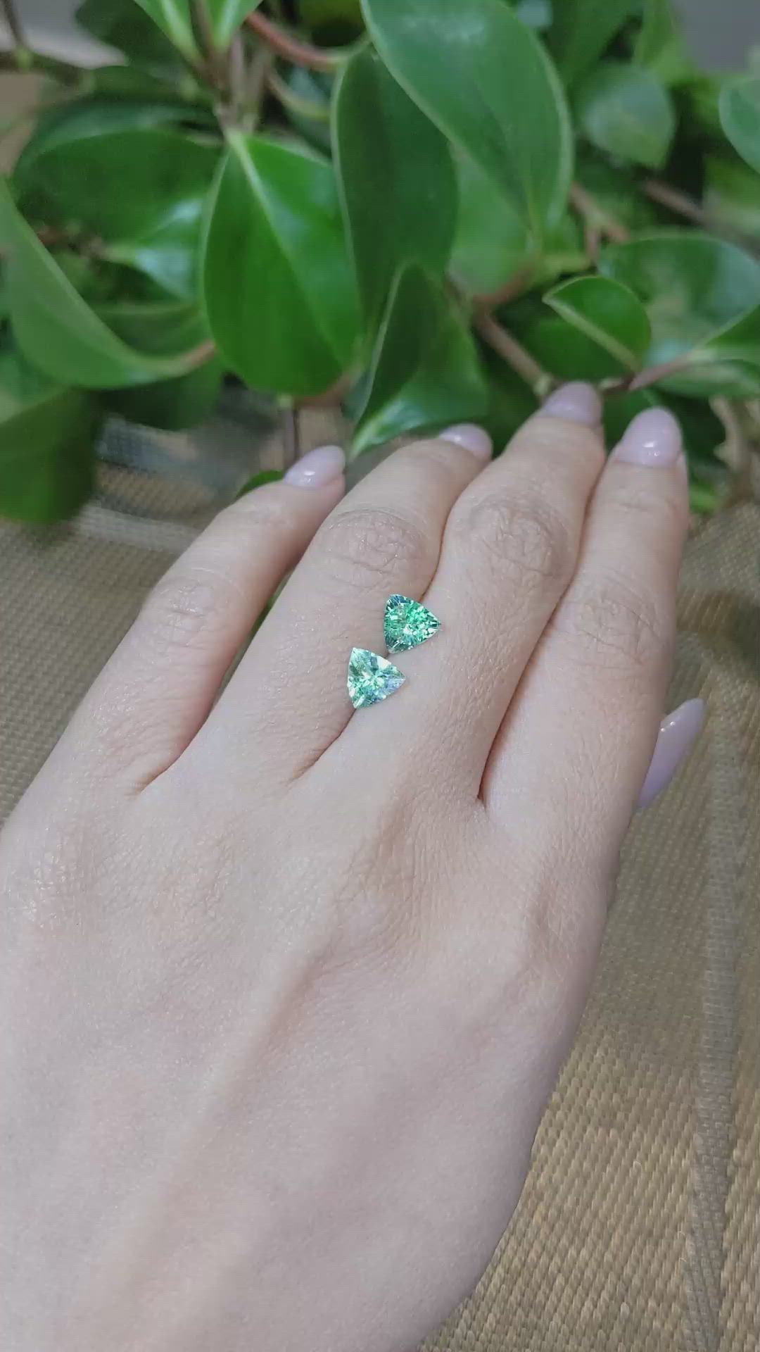 1.60&nbsp;Ct.Tw.Total Carat Weight Emerald Pair from Colombia Size Video
