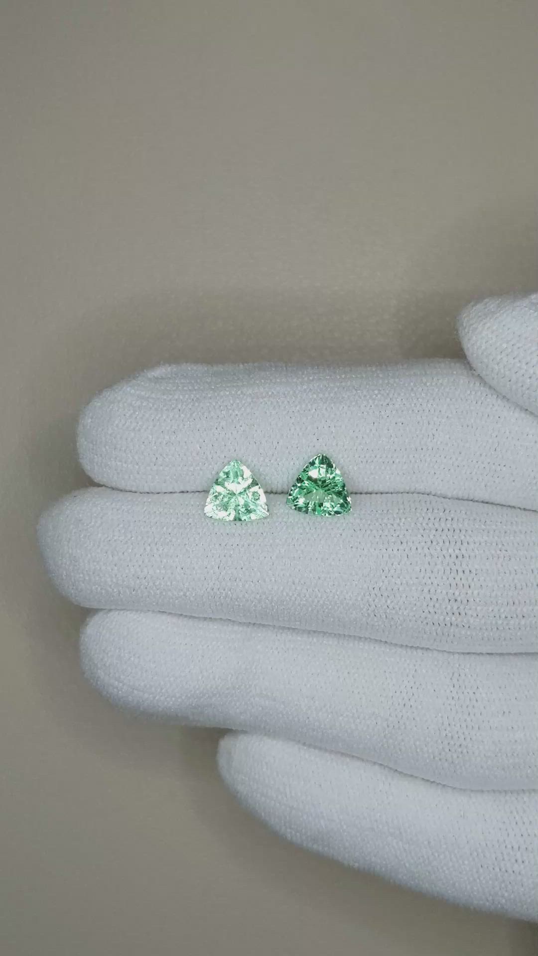 1.60&nbsp;Ct.Tw.Total Carat Weight Emerald Pair from Colombia Size Video