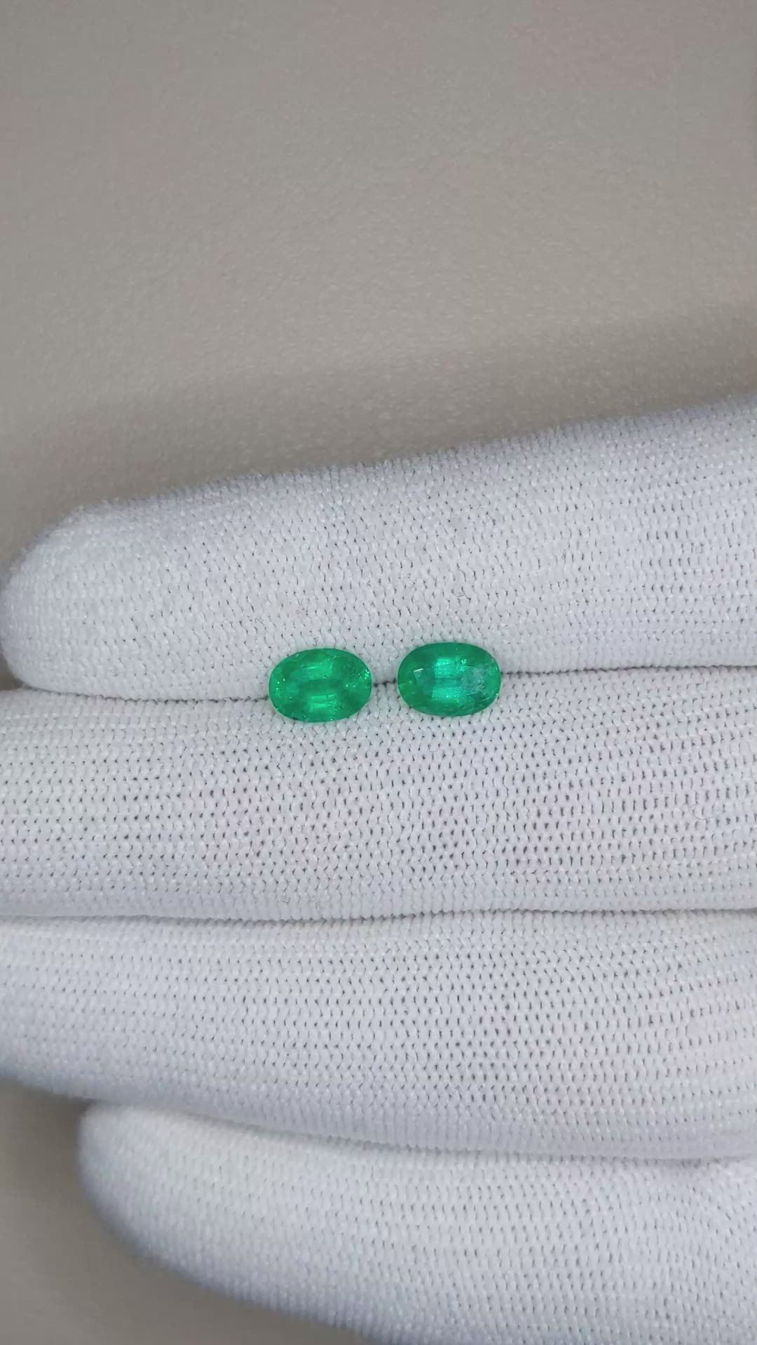 1.69 Ct.Tw.Total Carat Weight Emerald Pair from Brazil Size Video