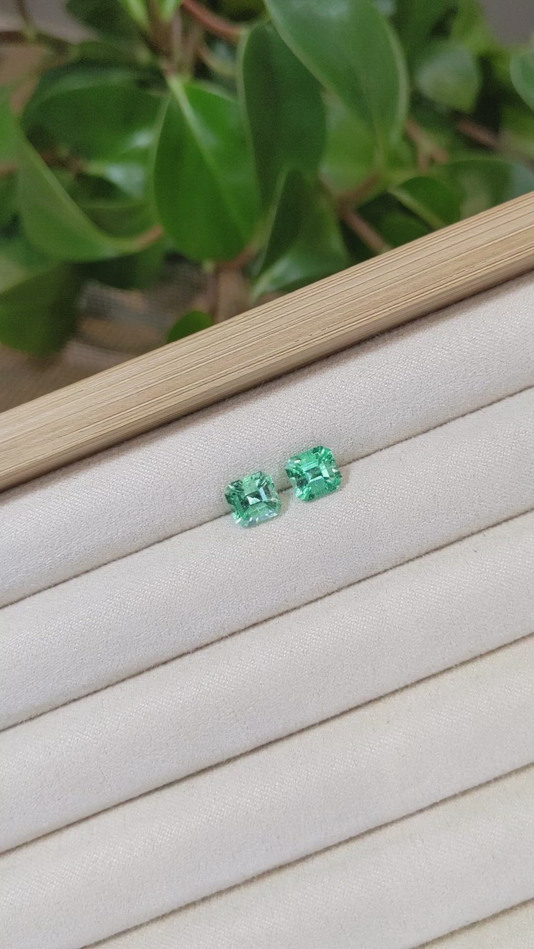 2.73&nbsp;Ct.Tw.Total Carat Weight Emerald Pair from Colombia Size Video
