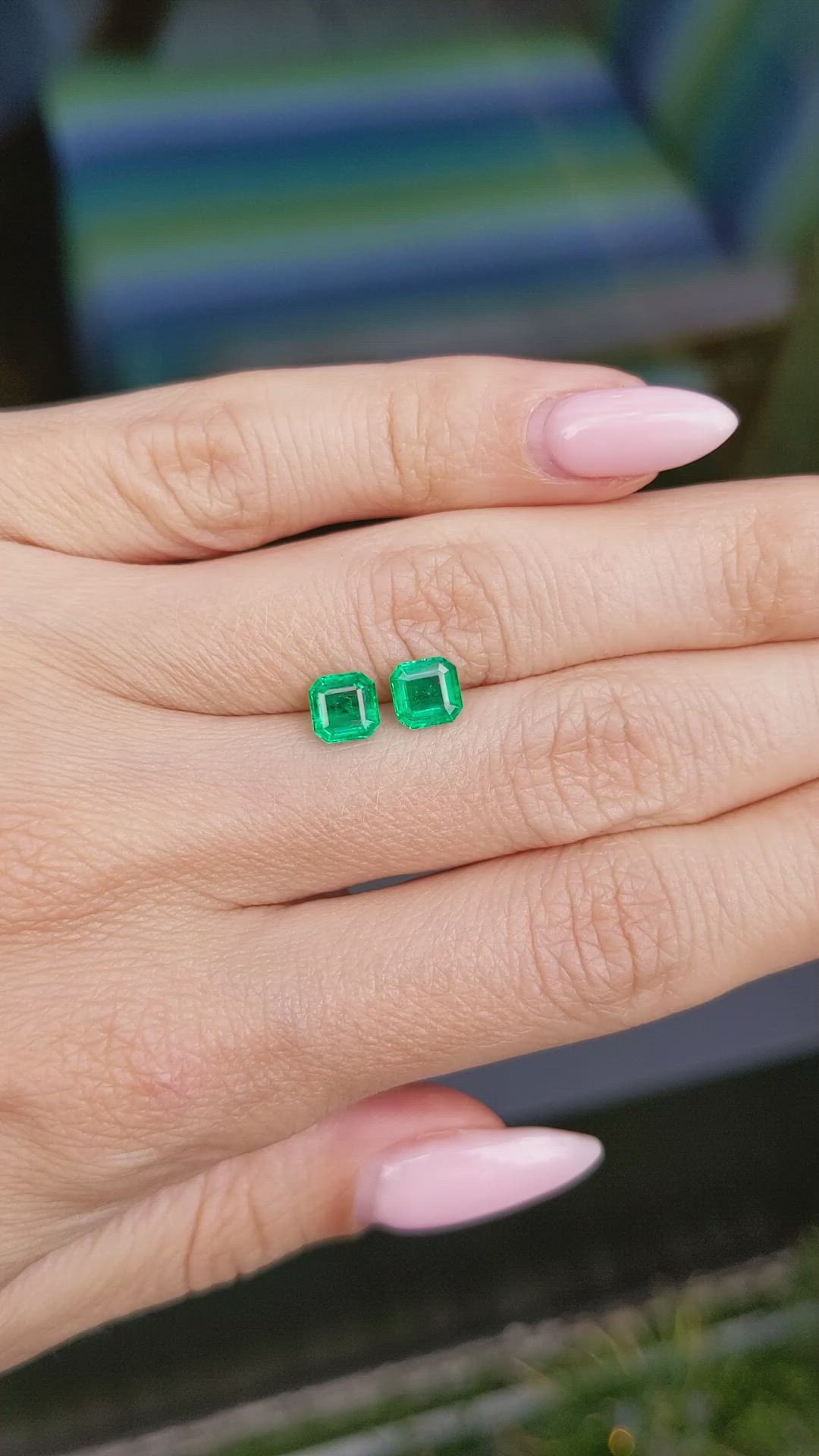 1.27 Ct.Tw.Total Carat Weight Emerald Pair from Afghanistan Size Video