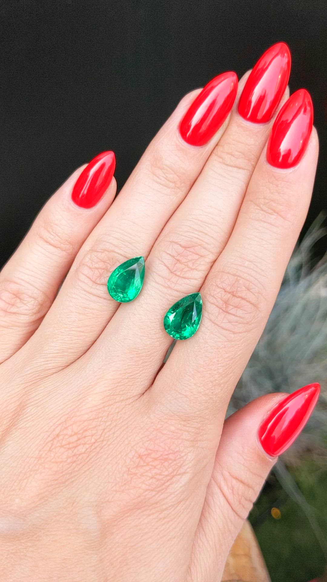 6.08 Ct.Tw.Total Carat Weight Emerald Pair from Zambia Size Video