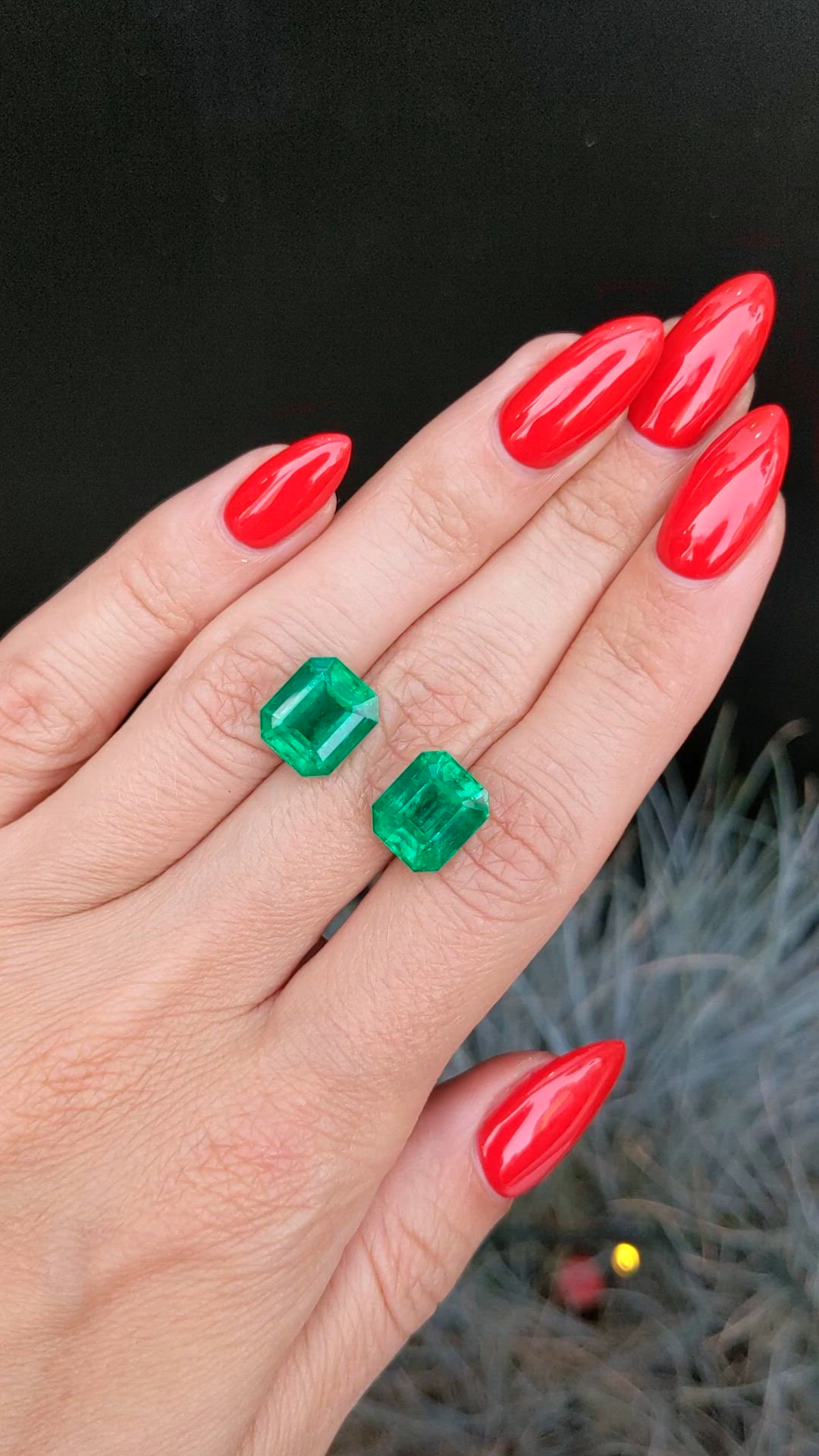 8.72 Ct.Tw.Total Carat Weight Emerald Pair from Colombia Size Video