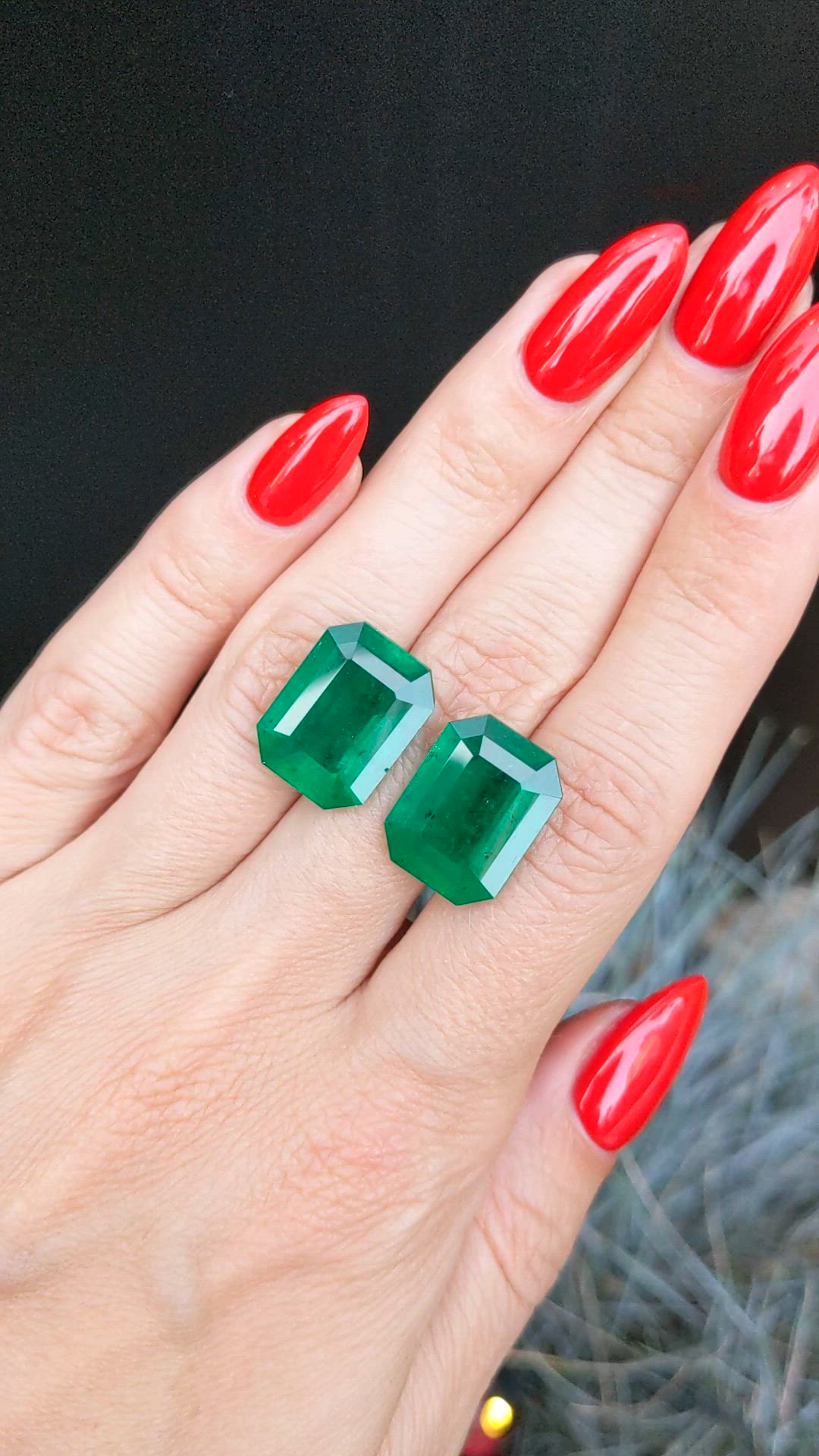 17.84 Ct.Tw.Total Carat Weight Emerald Pair from Colombia Size Video