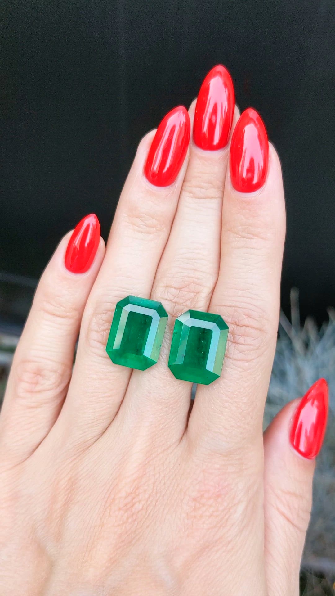 17.84 Ct.Tw.Total Carat Weight Emerald Pair from Colombia Size Video