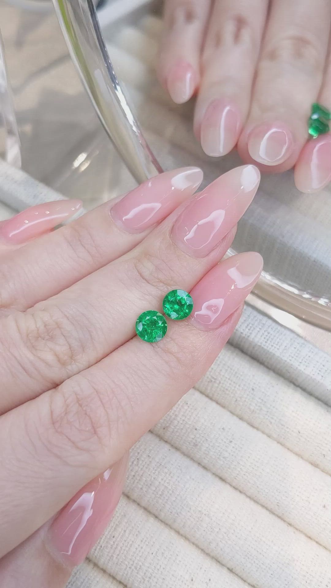1.84 Ct.Tw.Total Carat Weight Emerald Pair from Zambia Size Video