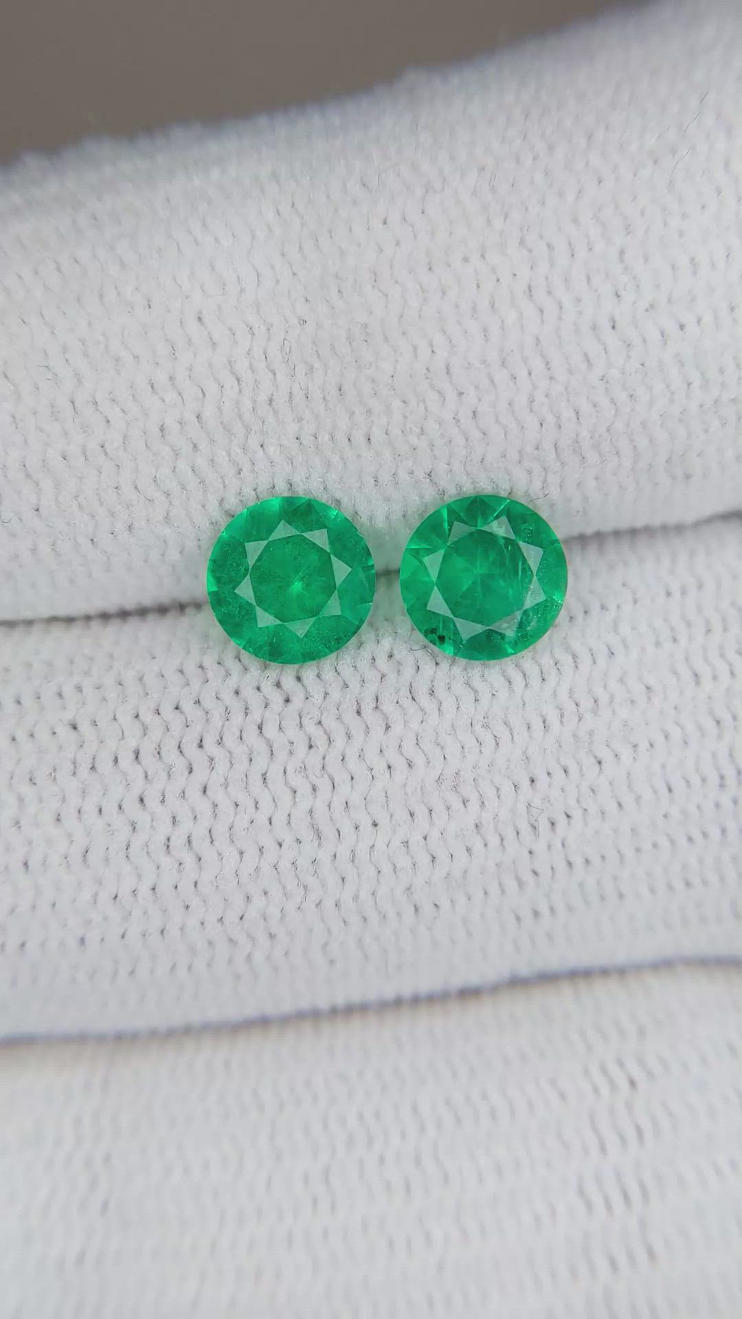 1.33 Ct.Tw.Total Carat Weight Emerald Pair from Brazil Size Video