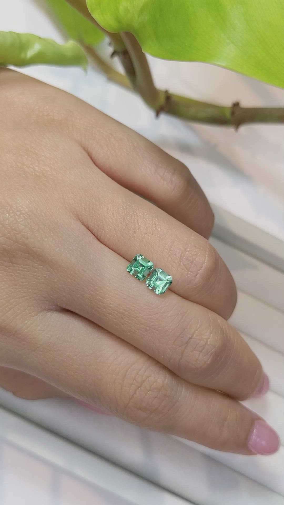 1.16&nbsp;Ct.Tw.Total Carat Weight Emerald Pair from Russia Size Video