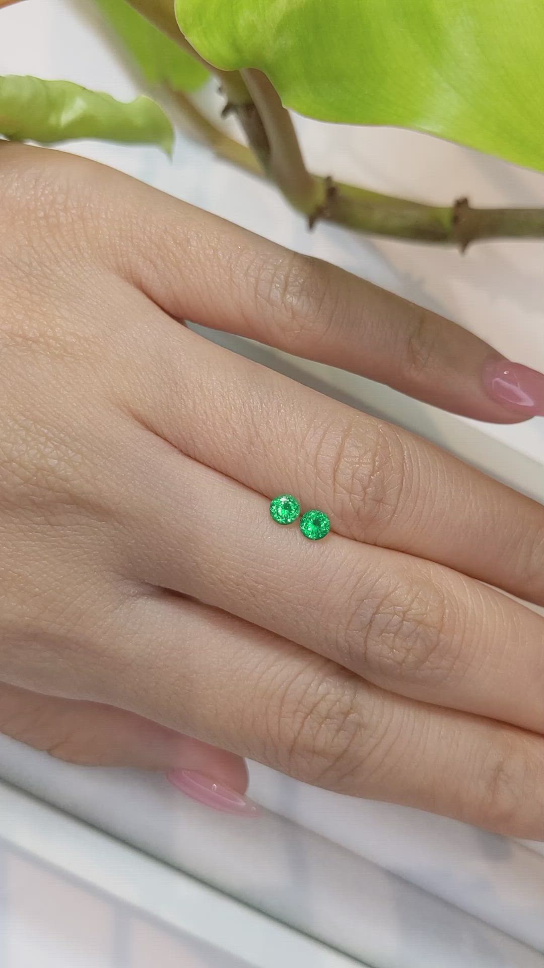 0.37&nbsp;Ct.Tw.Total Carat Weight Emerald Pair from Russia Size Video
