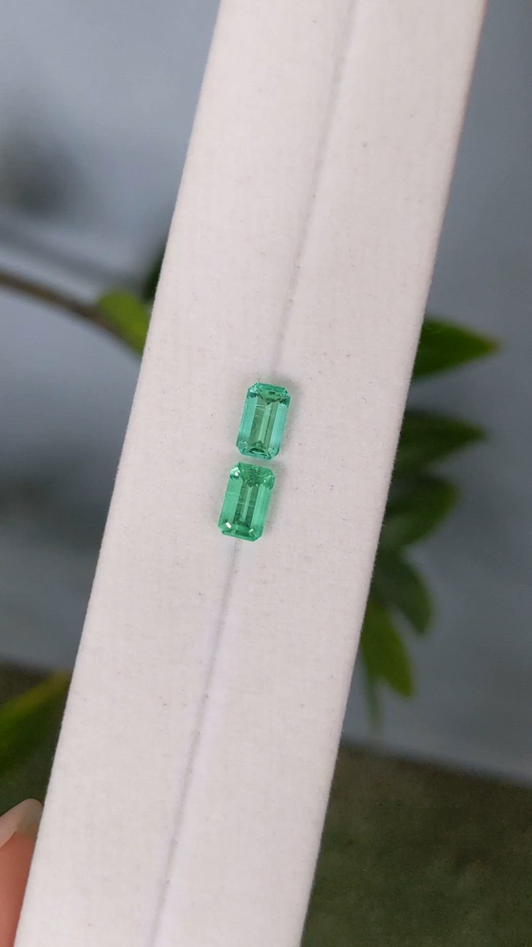 1.43 Ct.Tw.Total Carat Weight Emerald Pair from Russia Size Video