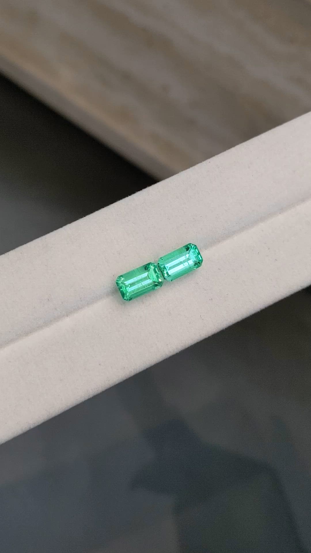 1.43 Ct.Tw.Total Carat Weight Emerald Pair from Russia Size Video
