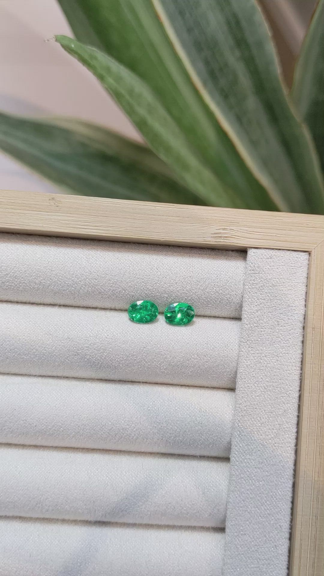 1.29 Ct.Tw.Total Carat Weight Emerald Pair from Zambia Size Video