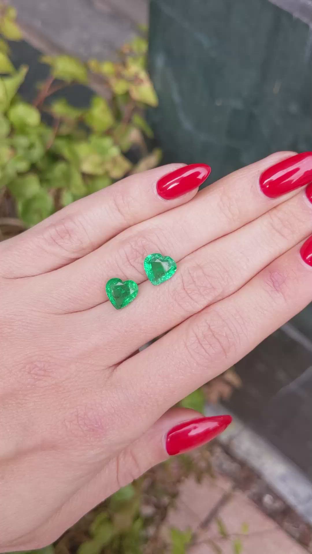 4.00 Ct.Tw.Total Carat Weight Emerald Pair from Zambia Size Video