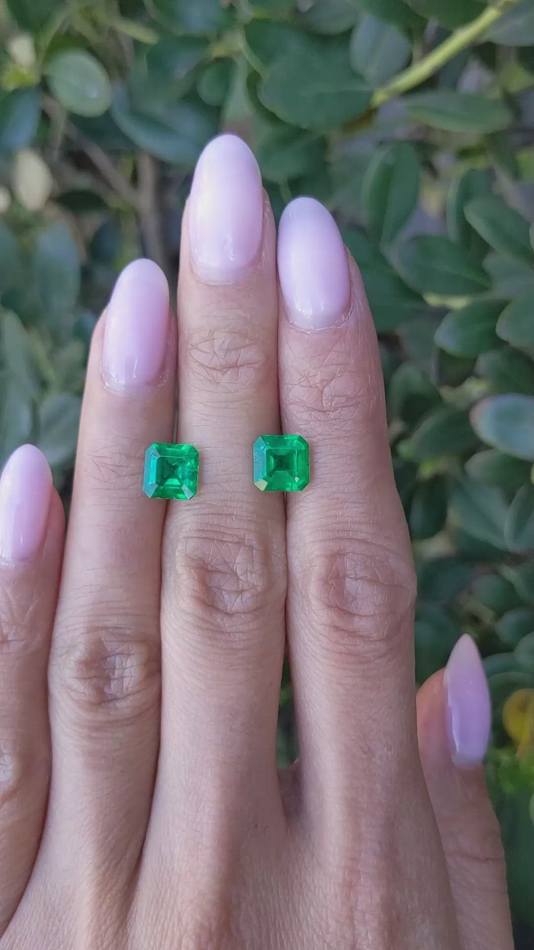 3.00&nbsp;Ct.Tw.Total Carat Weight Emerald Pair from Zambia Size Video