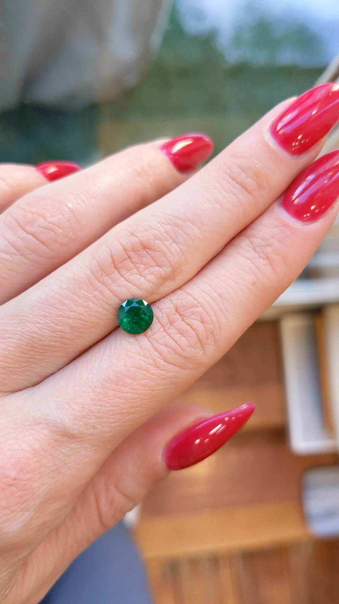 0.97 Ct. Emerald from Zambia Size Video