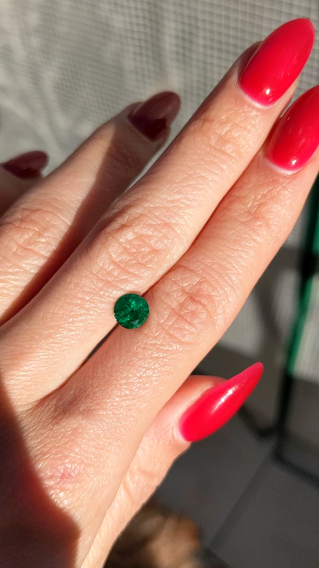 0.97 Ct. Emerald from Zambia Size Video