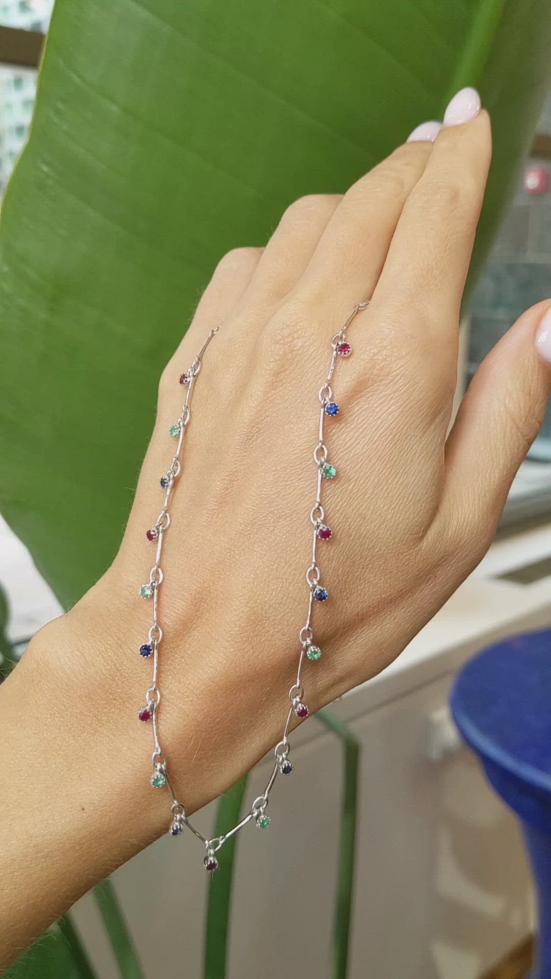 0.36 Ct. Ruby Accent Stones Necklace, 14K White Gold Size Video