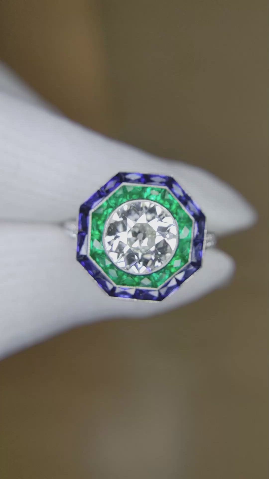 2.44 Ct. Natural Diamond Natural Diamond Halo Ring, Platinum 950 Size Video